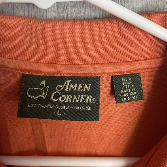 MASTERS - AMEN CORNER - AUGUSTA NATIONAL Large Orange GOLF POLO Men’s Size L - Picture 4 of 7